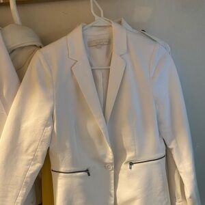 Willow Tree White Blazer Tailored Fit Notched Lapels